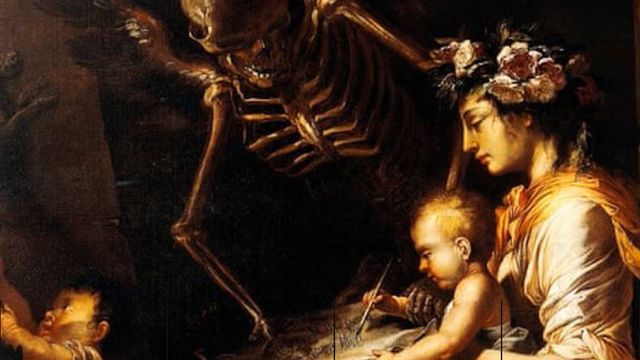 Un fragmento de la obra La fragilidad humana, de Salvator Rosa (1657).