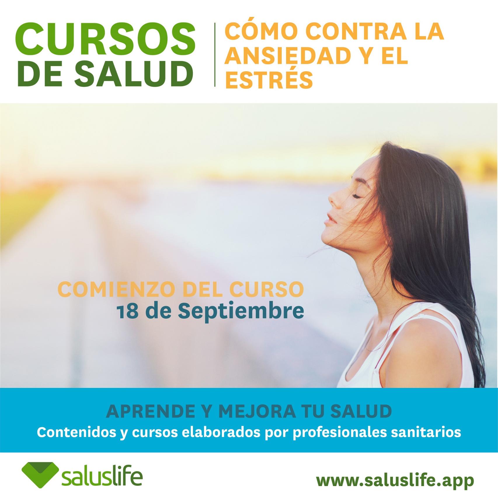 Cartel promocional del curso sobre estrés y ansiedad