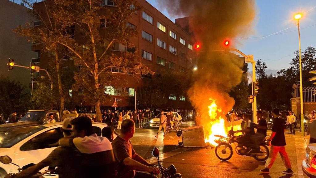 Una protesta en Teherán por la muerte de Mahsa Amini esta semana