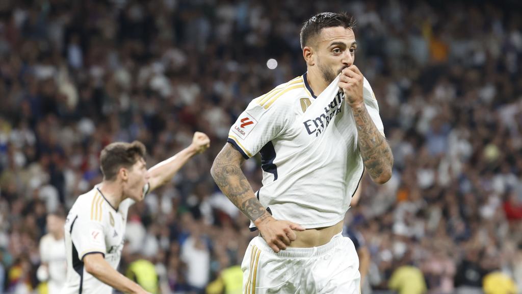 Joselu celebra el gol de la remontada