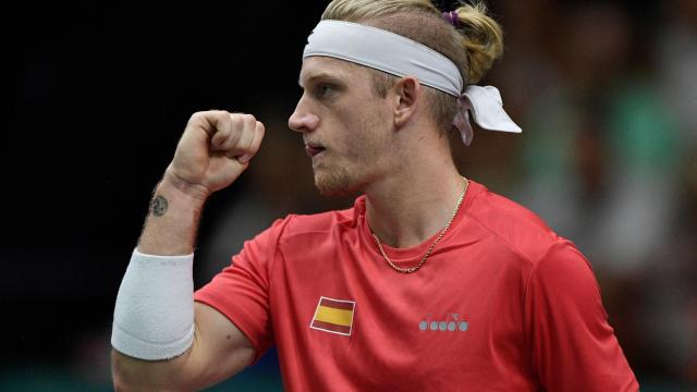 Alejandro Davidovich celebra un punto ante Kwon