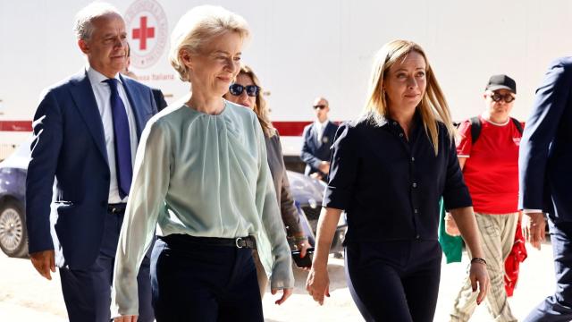 La Presidenta de la Comisión Europea, Ursula von der Leyen , y la Primera Ministra italiana, Giorgia Meloni