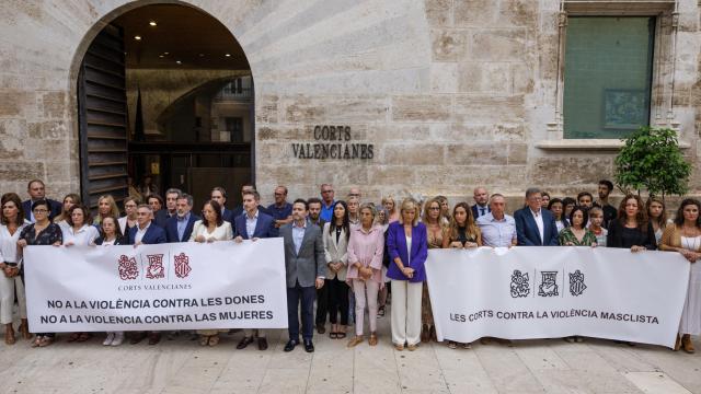Los diputados de las Cortes en la concentración por los casos de violencia de género