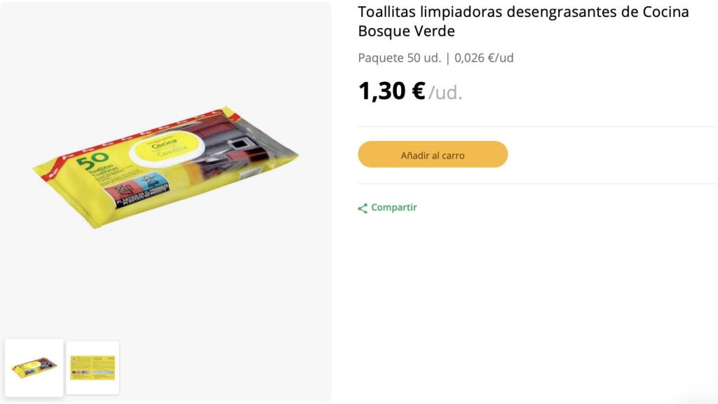 Toallitas desengrasantes.
