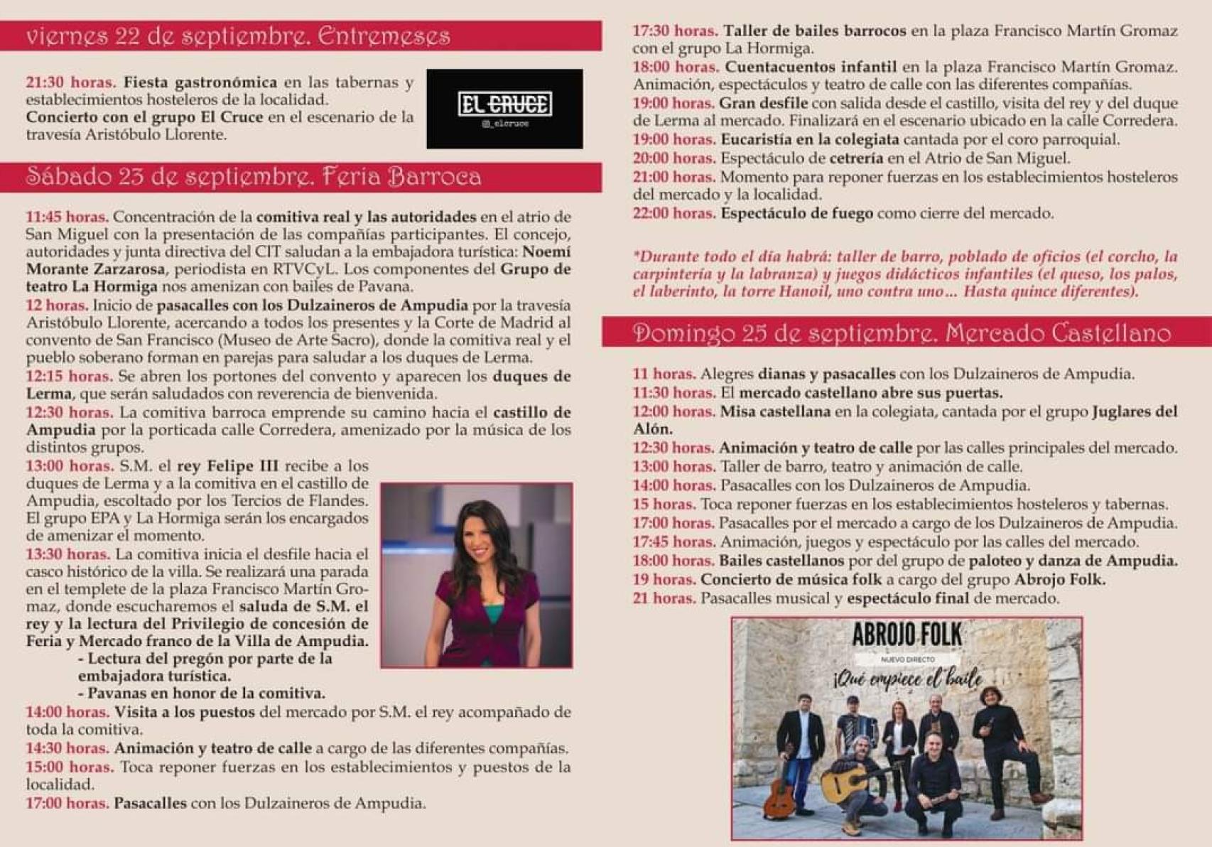 Programa de la Feria Barroca de Ampudia