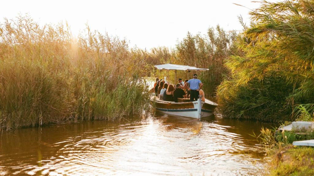 Surcando uno de los canales de L'Albufera