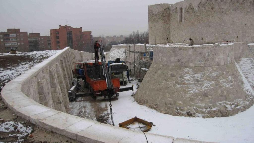 El castillo de la Alameda durante el ºproceso de restauración.