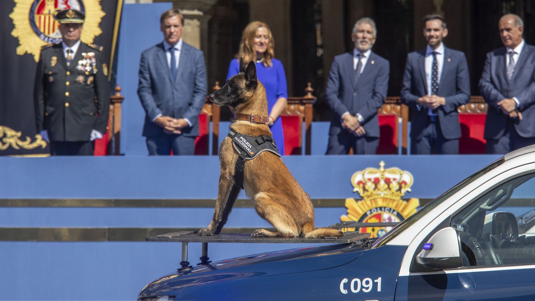 Unidad Canina de la Policía Nacional en el desfile del Día de la Policía presidido por Grande-Marlaska