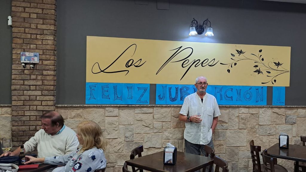 Pedro Gallastegui el día de la despedida de Los Pepes