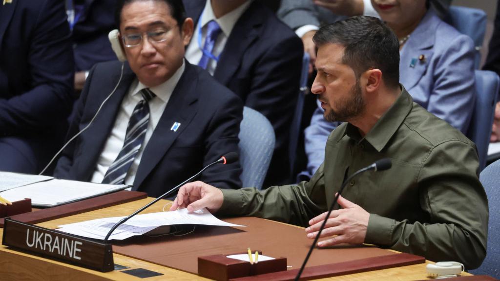 Volodímir Zelenski ante el Consejo de Seguridad de Naciones Unidas. 20 de septiembre de 2023.