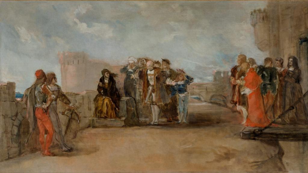 'La reina doña Juana en los adarves del castillo de la Mota' (1873), un lienzo de Eduardo Rosales.