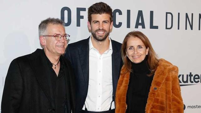 Joan Piqué junto a su hijo Gerard y su exnuera Shakira.
