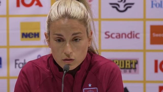 Alexia Putellas, durante la rueda de prensa.