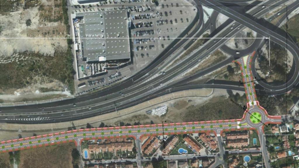 Imagen de la futura ampliación de la carretera del campo de golf.