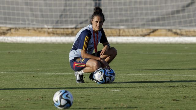 Montse Tomé, durante su primer entrenamiento con la Selección femenina.