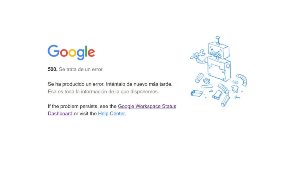 Fallo de Google Calendar
