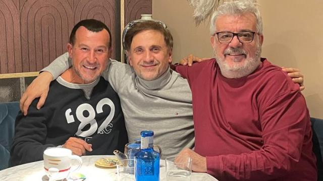 Richy Castellanos con José Mota y Millán Salcedo