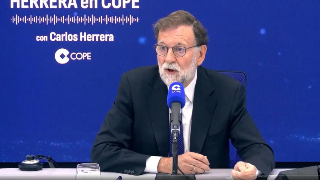 El expresidente del Gobierno Mariano Rajoy este jueves durante la entrevista en 'Herrera en Cope'.