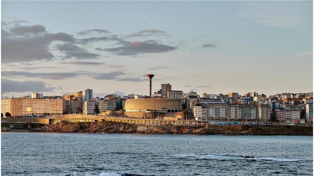 Vista del barrio de Monte Alto en A Coruña al atardecer