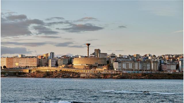 Vista del barrio de Monte Alto en A Coruña al atardecer