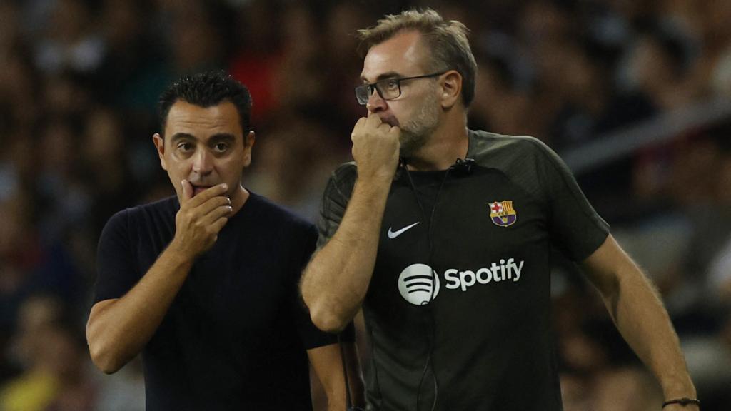 Xavi Hernández, durante el partido frente al Antwerp.