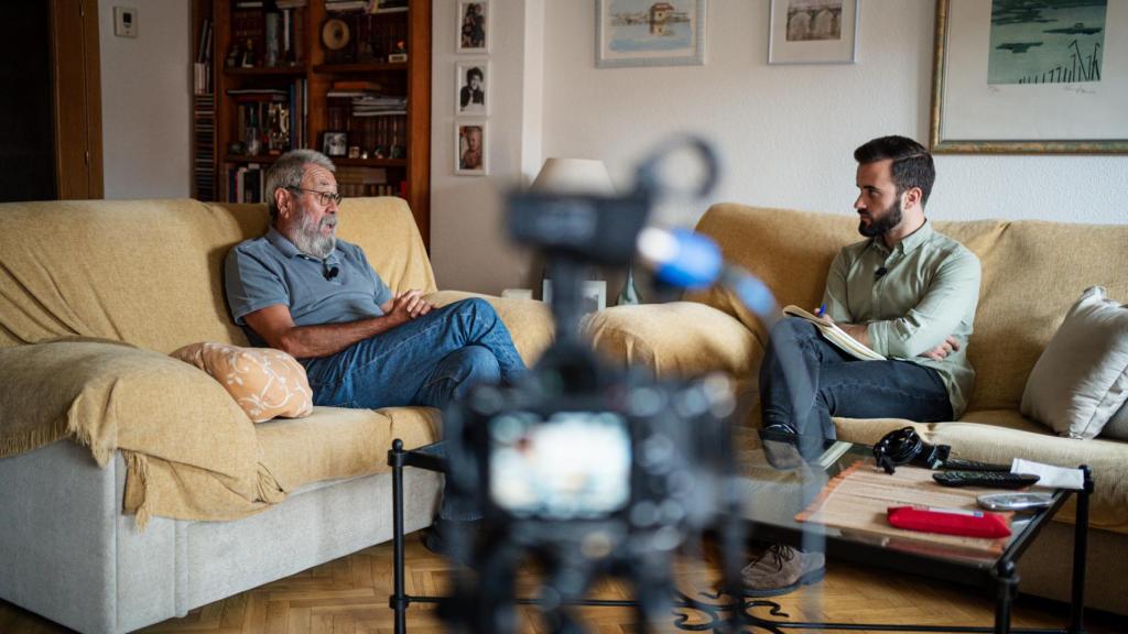 Cándido Méndez y Diego Rodríguez Veiga, durante su conversación en el domicilio del sindicalista.