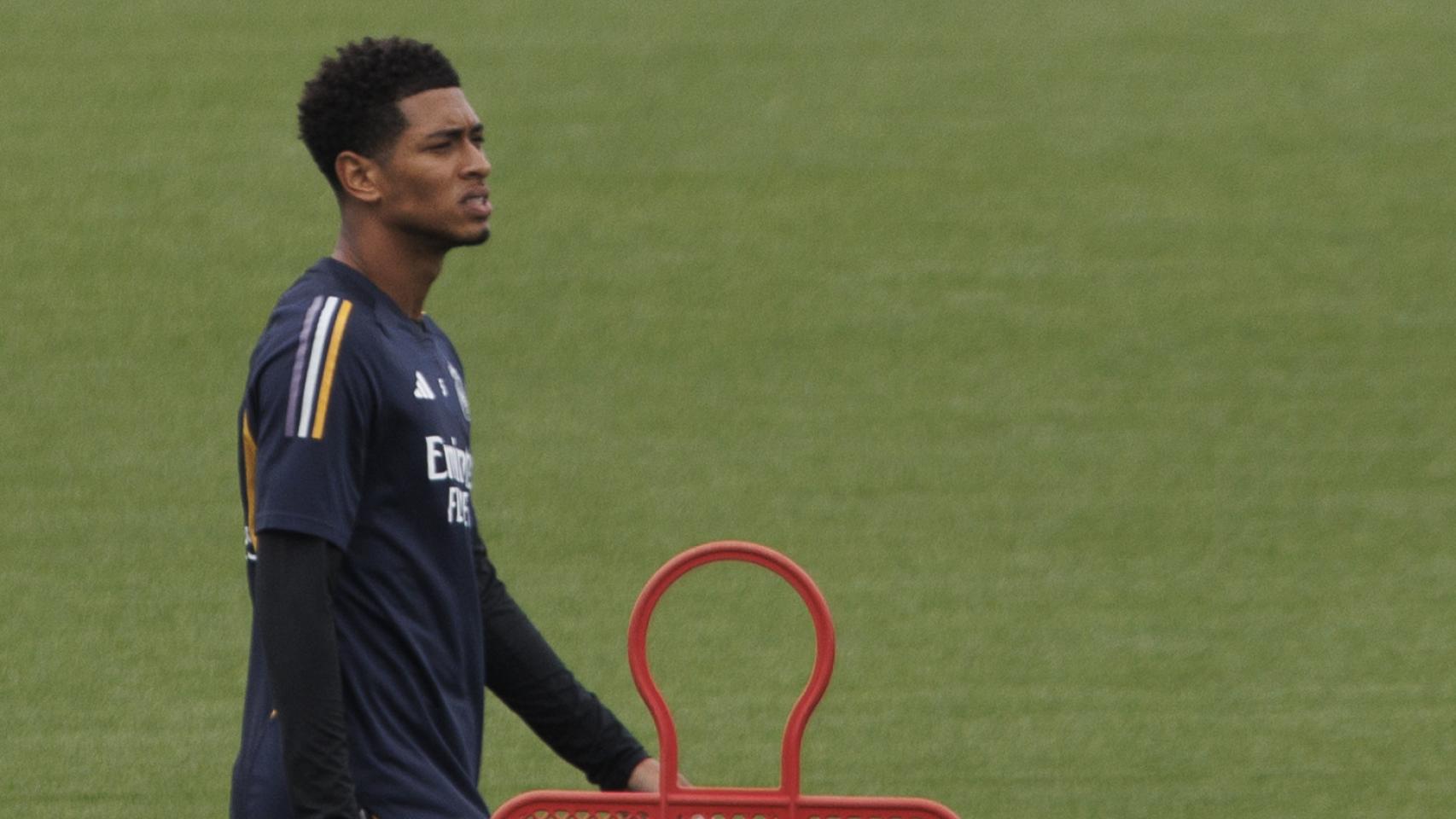 Bellingham, durante un entrenamiento del Real Madrid.
