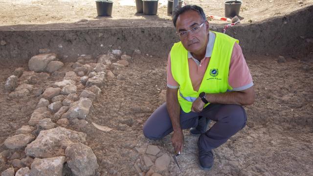 José Suárez, en el yacimiento del Cerro del Villar.