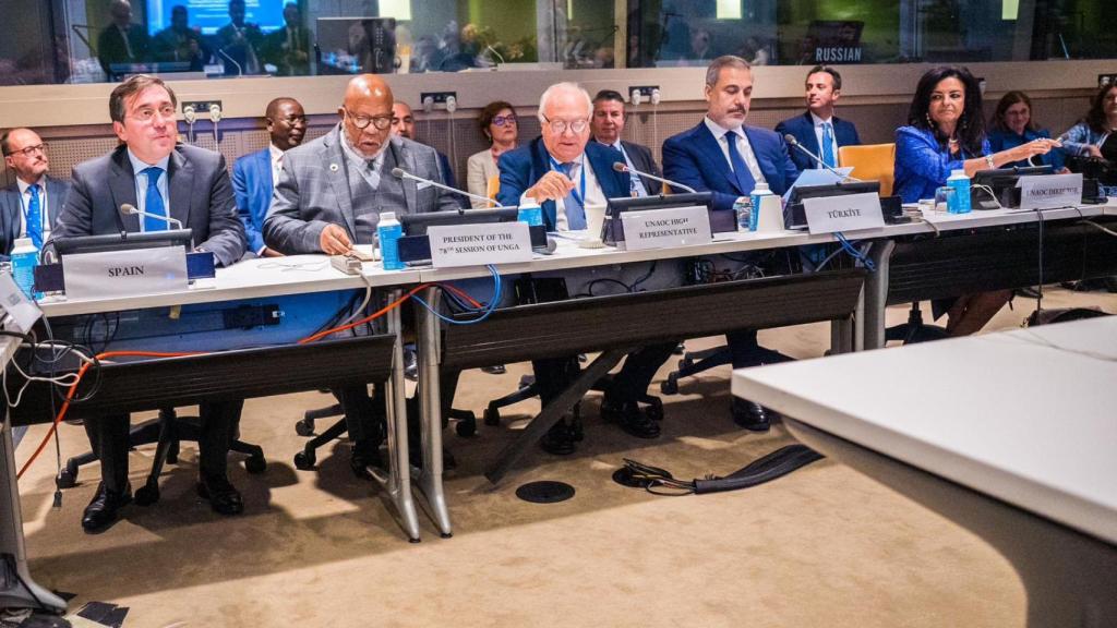 El Ministro Albares, durante una intervención en la ONU