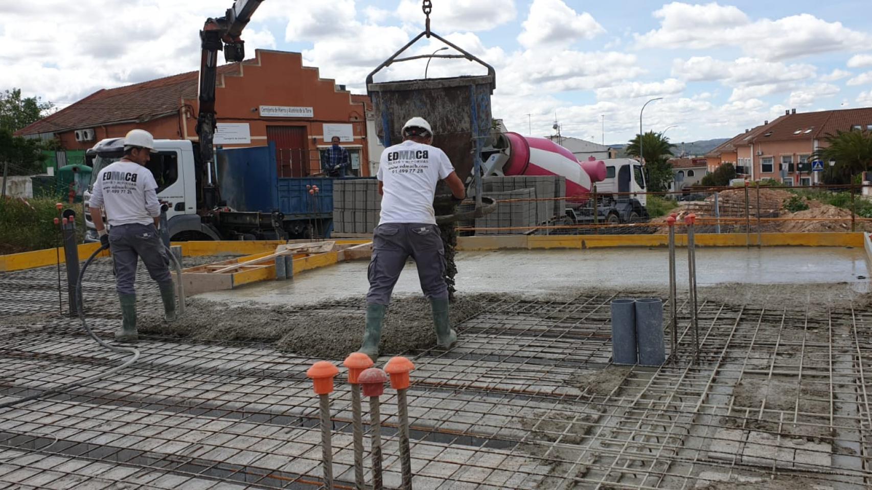 Trabajadores de la construcción en una obra