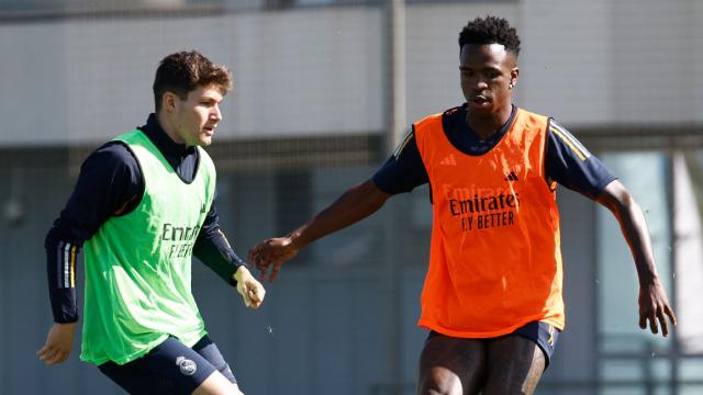 Vinicius, durante un entrenamiento del Real Madrid