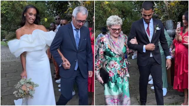 La entrada de los novios a la ceremonia.