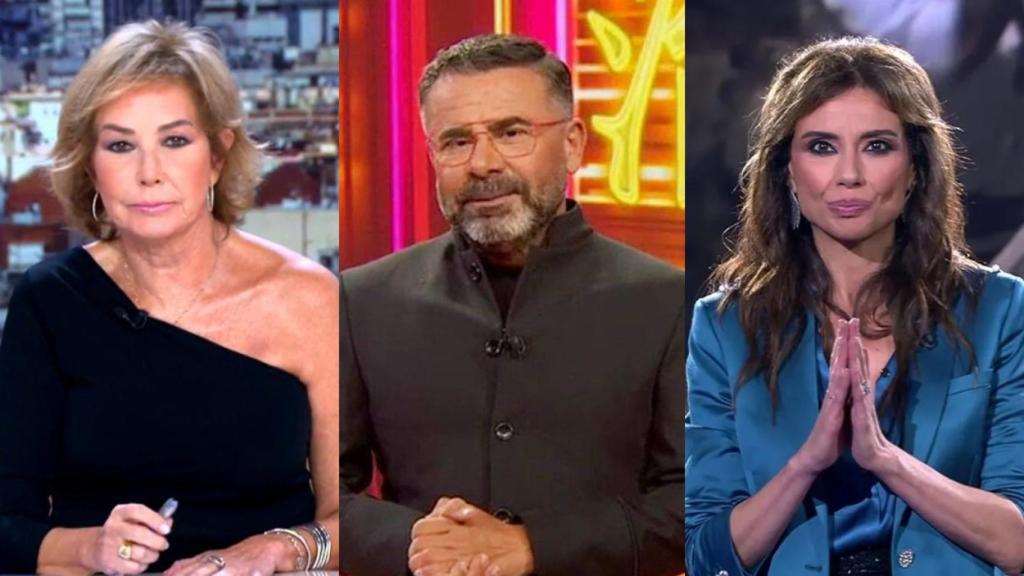 Ana Rosa Quintana en 'TardeAR', Jorge Javier Vázquez en 'Cuentos chinos' y Marta Flich en 'GH VIP'.