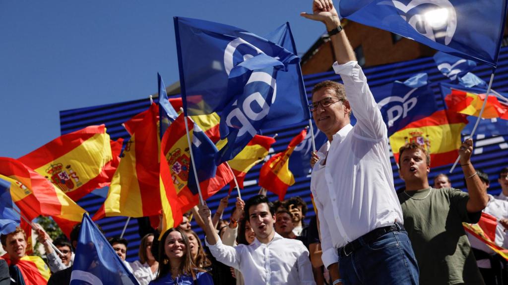 Alberto Núñez Feijóo, en el mitin contra la amnistía en Madrid el pasado mes de septiembre.