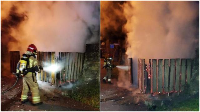 Incendio en un contenedor.