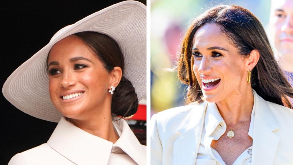 Poco más de un año separa a estas dos fotos de Meghan.