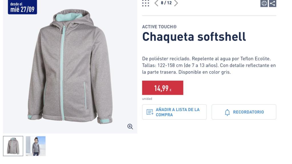 Chaqueta softshell.