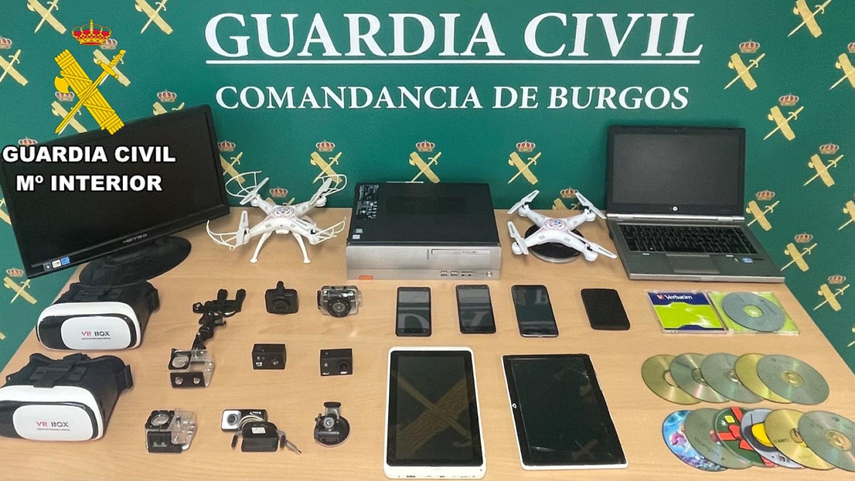 Efectos intervenidos en la casa del expresidiario