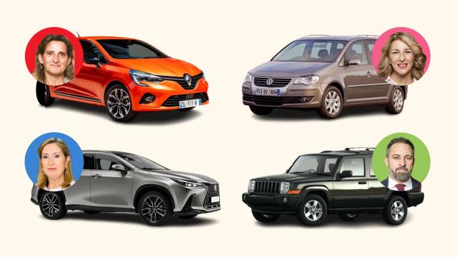 Los coches de algunos de los diputados.