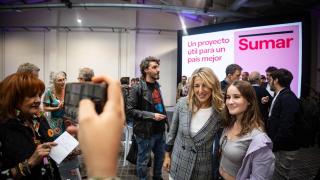 Una imagen de Yolanda Díaz durante el acto del sábado.