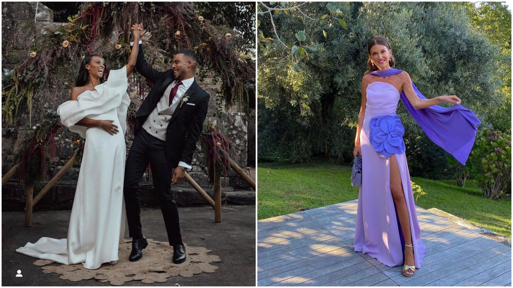 Los novios, y la influencer boirense, Cristina Cerqueiras.