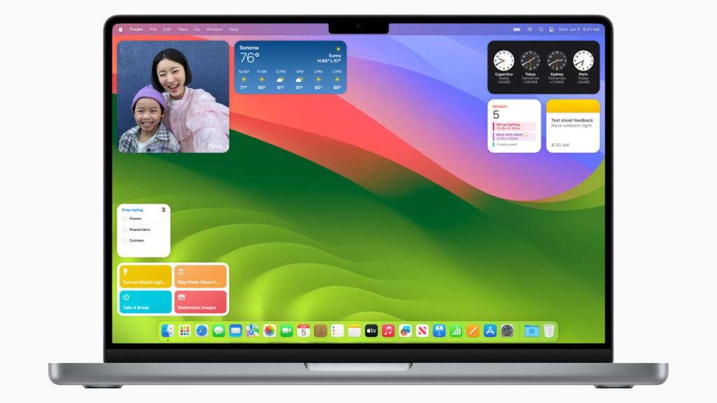 Widgets en escritorio en Sonoma.