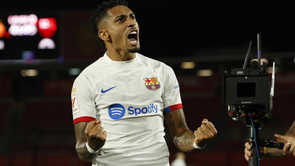 Raphinha celebra el tanto del empate