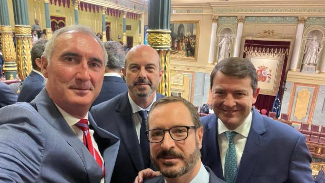 José Mazarías, Javier Maroto, Pedro Rollán y Fernández Mañueco en el Congreso