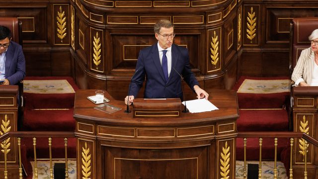 Alberto núñez Feijóo, durante el discurso de investidura en el Congreso de los Diputados.