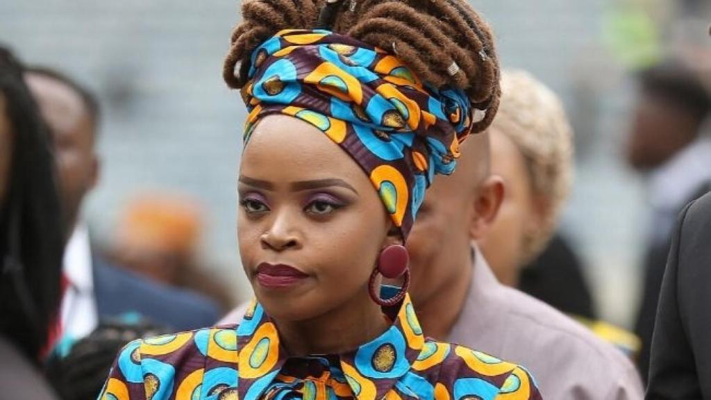 Zoleka Mandela durante un acto