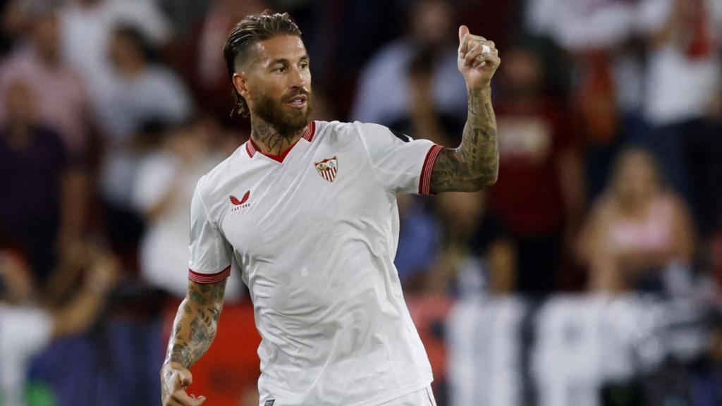 Sergio Ramos, durante un partido con el Sevilla