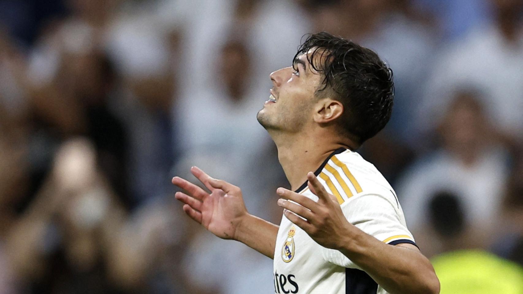 Brahim celebra su tanto ante la UD Las Palmas