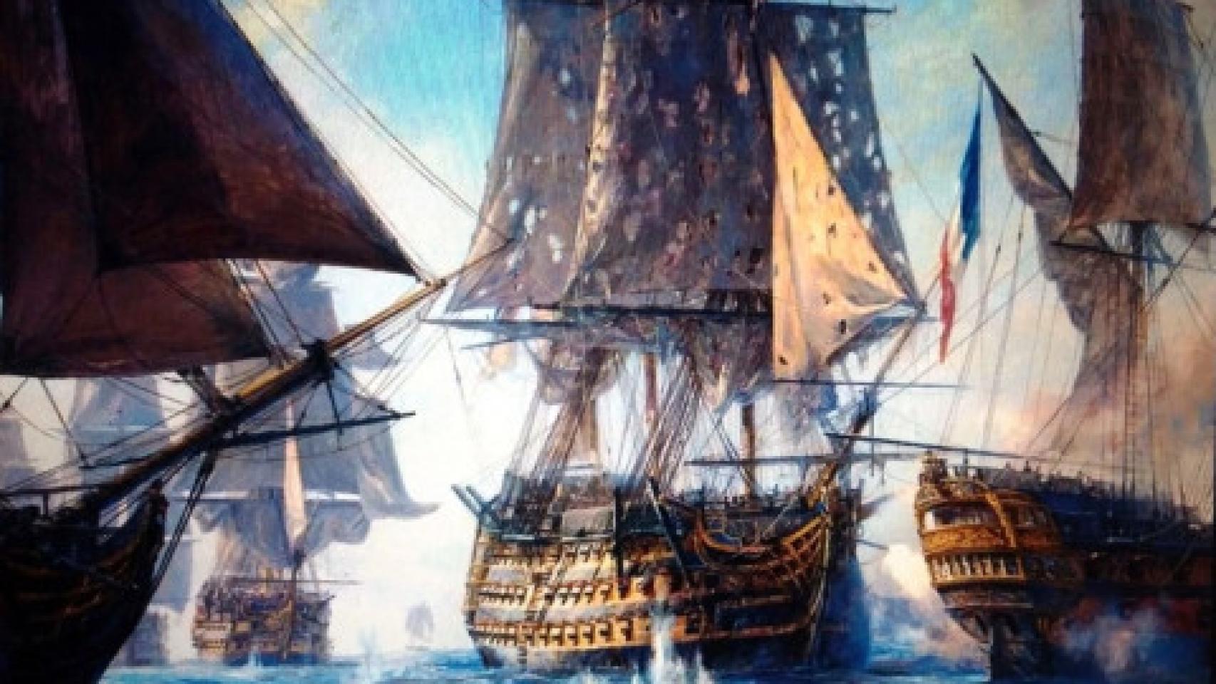 La flota naval francesa de Luis XIV.