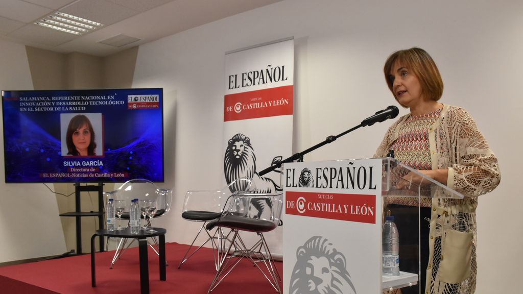 Silvia García, directora de EL ESPAÑOL- Noticias de Castilla y León, en el foro 'Salamanca, referente nacional en innovación y desarrollo tecnológico en el sector de la salud'